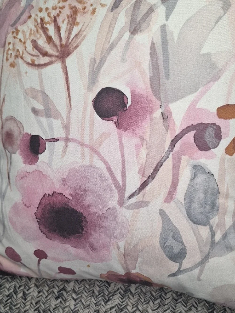 Floral Watercolor Throw Pillow - Blush Pink & Taupe Size 20